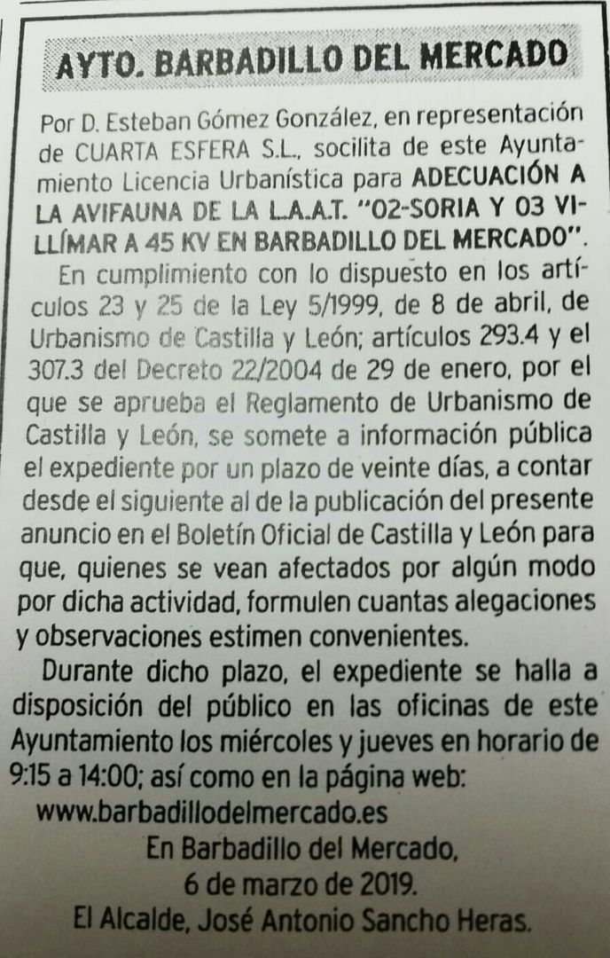 ESTUDIO ADECUACIÓN AVIFAUNA DE LA LAAT SORIA  VILLIMAR 